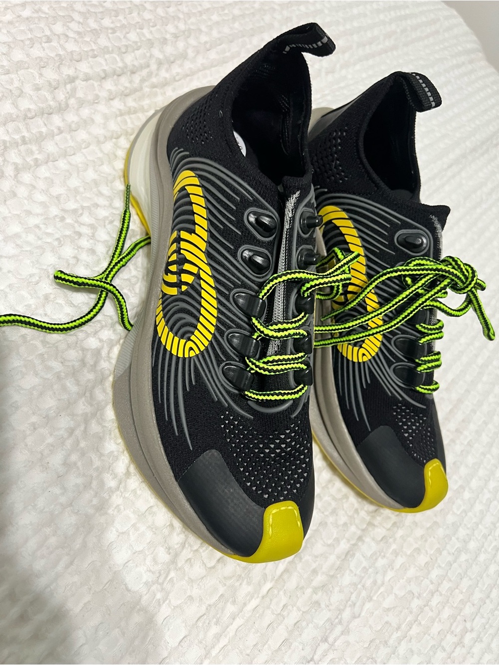Gucci Black Sneakers with Yellow Accents